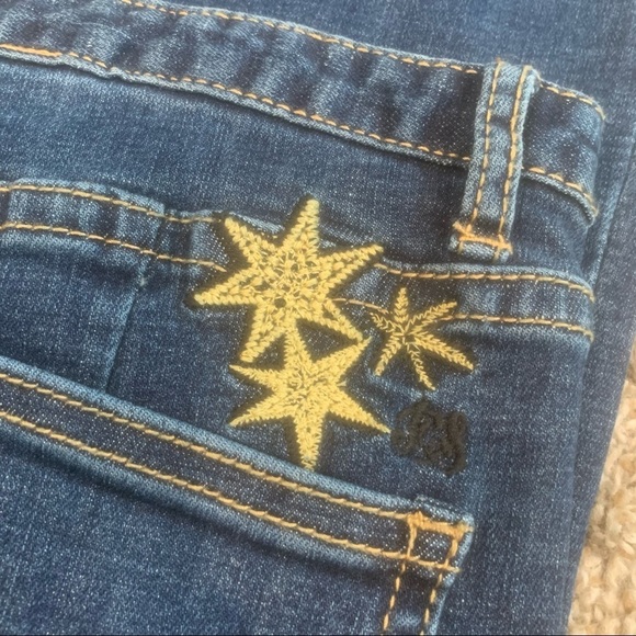 NWT Funky Soul Denim fringe Hem flare jeans size28 - Picture 2 of 8